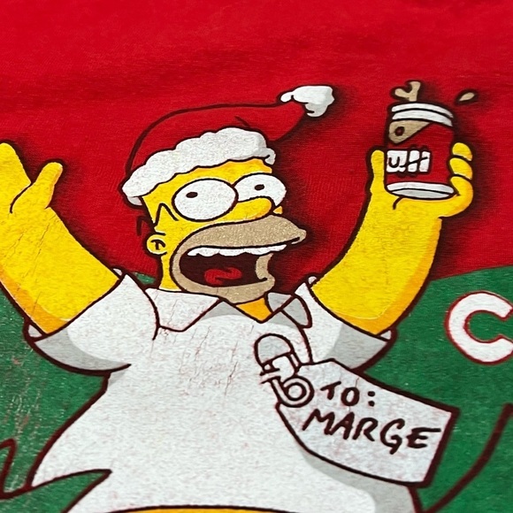 Homer Simpson Christmas The Simpsons Ugly Christmas Tee Tshirt - Picture 3 of 6